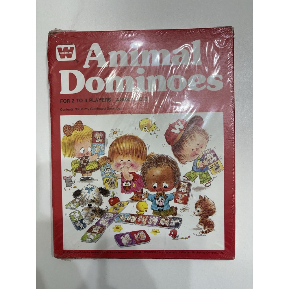 Vintage 1976 Animal‎ DOMINOES Game Whitman 30 Cards Complete ~ USA ~ Ages 4 to 8